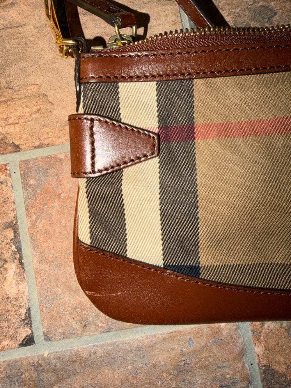 Burberry Tan and Brown Plaid Clutch - Picture 6 of 8